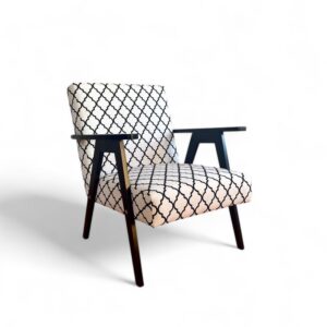 Fotelja Retriko - Black White 02 - crno