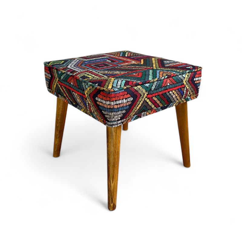 Tabure kocka - Print 07 - svetlo braon