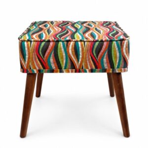 Tabure kocka - Print 05 - tamno braon