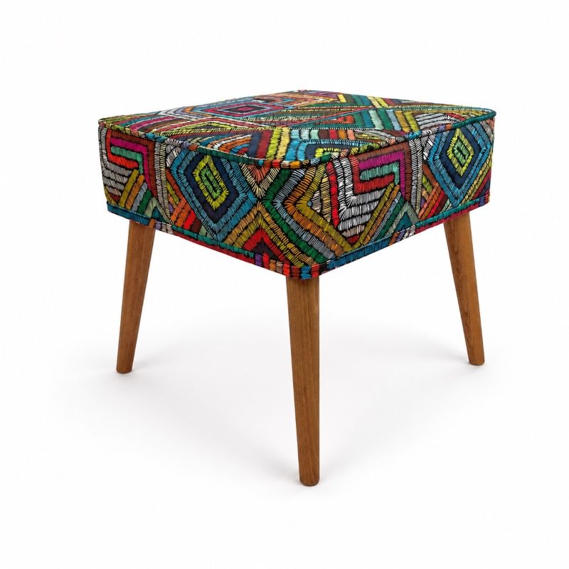 Tabure kocka - Print 07 - svetlo braon