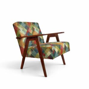 Fotelja Retriko - Print 12 - tamno braon