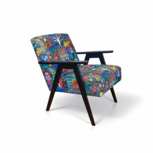 Fotelja Retriko - Print 20 - crno