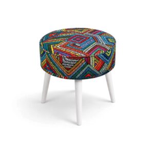 Tabure krug - Print 07 - belo